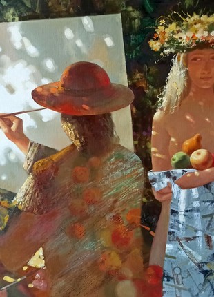 Abstract oil painting Apple saved Anatoly Borisovich Tarabanov nTar127