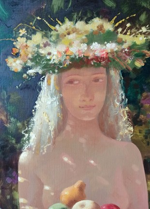 Abstract oil painting Apple saved Anatoly Borisovich Tarabanov nTar1278 photo