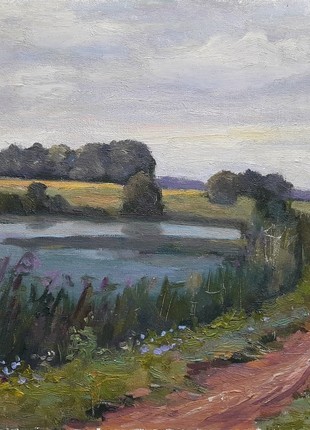 Oil painting Road along the river Serdyuk Boris Petrovich nSerb209