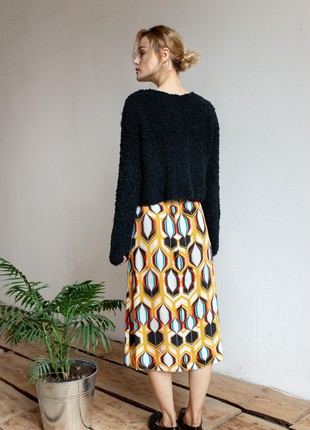 Yellow geometric print skirt2 photo