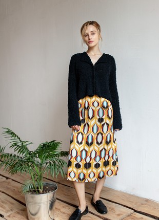 Yellow geometric print skirt1 photo