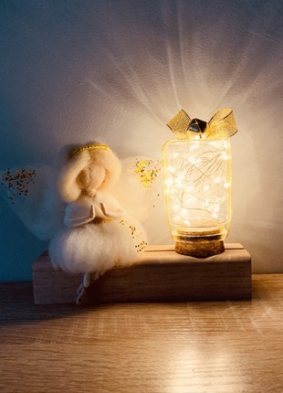 Christmas angel with lighting, New Year's toy, Christmas tree decoration