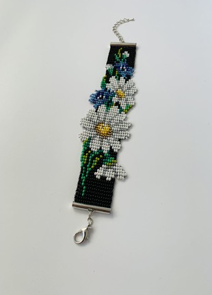 Beaded bracelets, Flower bracelet，Daisies , Ukrainian traditional jewelry4 photo