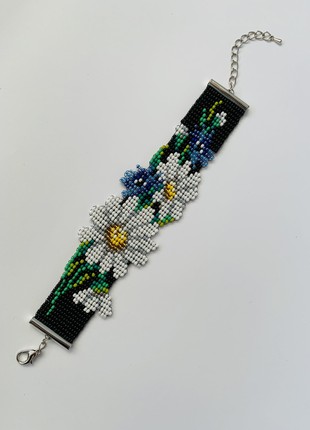 Beaded bracelets, Flower bracelet，Daisies , Ukrainian traditional jewelry1 photo