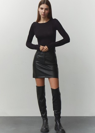 Faux leather mini skirt1 photo