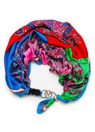 Silk scarf My Scarf "Ukraine .Four seasons,, Decorate with natura jstone3 photo