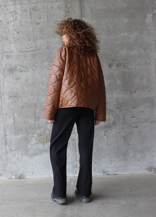 Jacket "Aura" light brown eco-leather2 photo