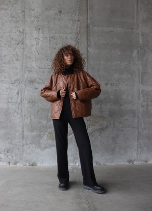 Jacket "Aura" light brown eco-leather