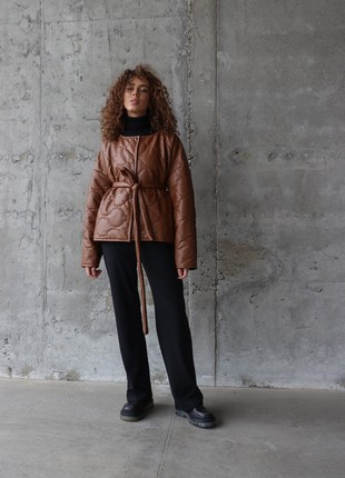 Jacket "Aura" light brown eco-leather4 photo