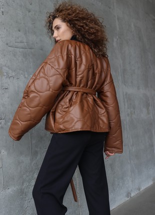 Jacket "Aura" light brown eco-leather3 photo