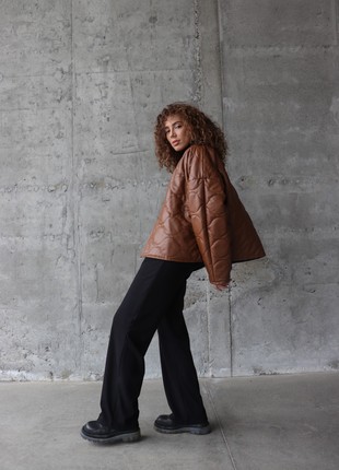 Jacket "Aura" light brown eco-leather5 photo