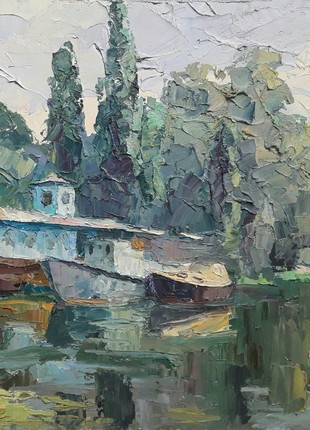 Oil painting On the Dnieper Serdyuk Boris Petrovich bSerb238