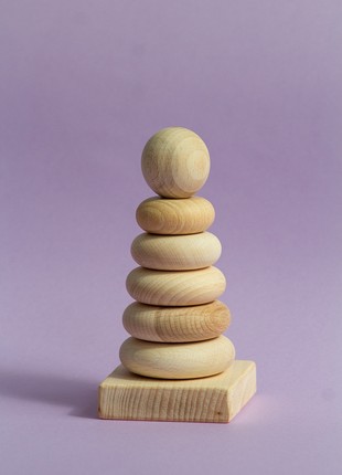 Montessori ring stacker Wooden Pyramid9 photo