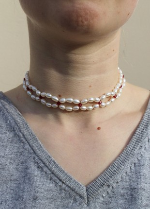 "Tenderness" choker made of natural pearls