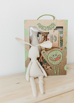 Handmade bunny, Rabbit doll, DIY gift for Kids, Children's Drawing Gift, Kids Drawing2 photo