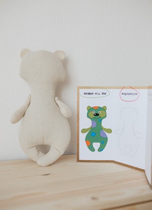 Teddy bear toy, Art Kit, DIY Teddy bear toy Craft Kit, Make your own Teddy bear, Kids Paint DIY, Kids Craft Kit6 photo