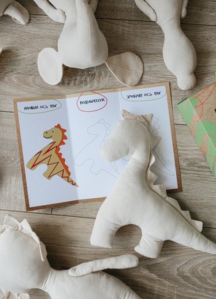 DIY gift for Kids, Make your own DIY personalised toy Dinosaur, Children's Drawing Gift, Kids Drawing5 photo