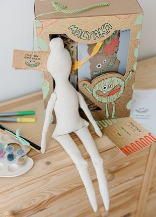 Coloring Doll Kit, Make your own Doll, Kids Paint DIY, Stuffed coloring doll, Decor doll, Textile doll, Gift for girl10 photo