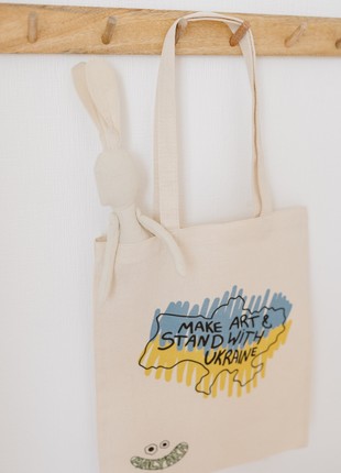 Eco Bag Women's Tote Bag Canvas  Make art & Stand with Ukraine2 photo