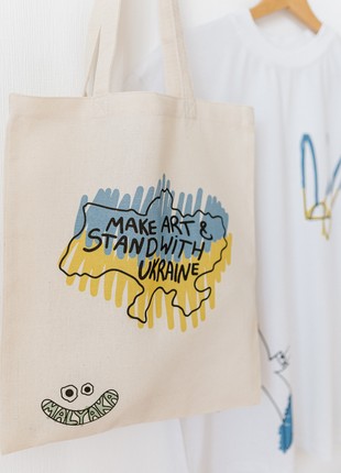 Eco Bag Women's Tote Bag Canvas  Make art & Stand with Ukraine4 photo