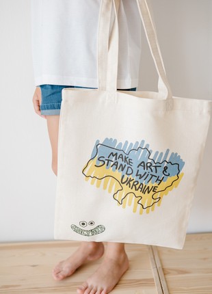 Eco Bag Women's Tote Bag Canvas  Make art & Stand with Ukraine5 photo