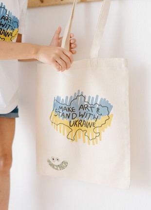 Eco Bag Women's Tote Bag Canvas  Make art & Stand with Ukraine6 photo