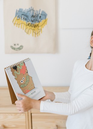 Art book - Drawing notebook spiral note book with ornament, decor for shelf