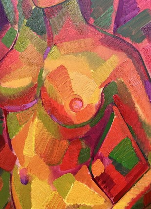 Abstract oil painting 2 bathers Peter Tovpev nDobr7703 photo