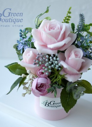 Interior bouquet of soap, roses Peace1 photo
