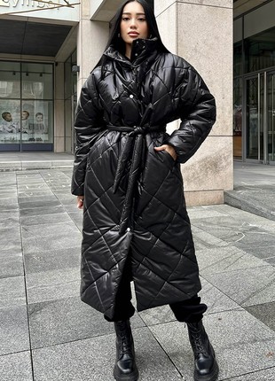 Warm coat for winter in black color3 photo