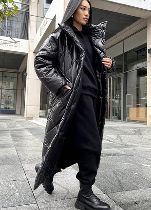 Warm coat for winter in black color4 photo