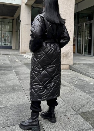 Warm coat for winter in black color6 photo