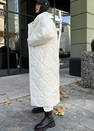 Warm coat for winter in white color4 photo