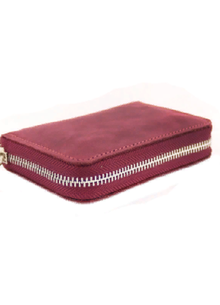 Mini wallet in engraved leather with card slots/ minimalist ergonomic wallet for women5 photo