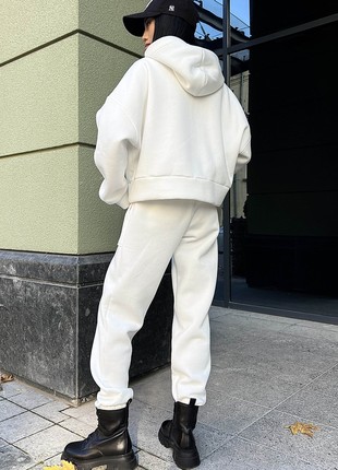 Warm fleece suit in white color3 photo