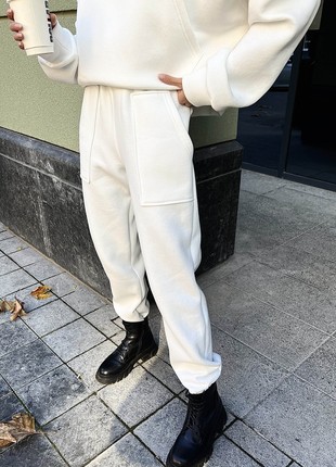 Warm fleece suit in white color4 photo