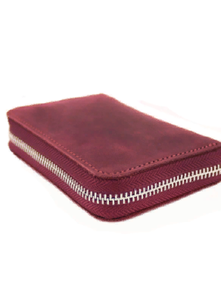 Mini wallet in engraved leather with card slots/ minimalist ergonomic wallet for women2 photo