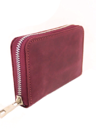 Mini wallet in engraved leather with card slots/ minimalist ergonomic wallet for women