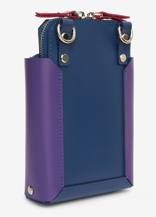 Talia leather bag in blue, violet and pink color3 photo