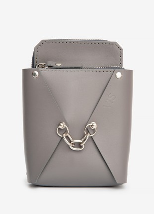 Talia leather bag in grey color1 photo