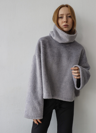 Sweater "Alpaca" gray3 photo