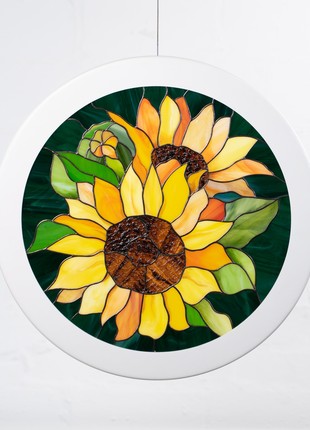 Tiffany stained glass sunflower panel