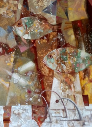 Abstract oil painting Soaring fish Anatoly Borisovich Tarabanov nTar1557 photo