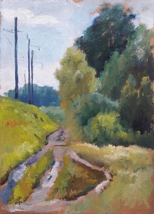 Oil painting Railway mound Serdyuk Boris Petrovich nSerb287