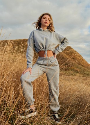 GRAY KNITTED SUIT WITH FLEECE GEPUR1 photo