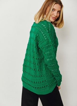 GREEN PATTERNED CARDIGAN GEPUR5 photo