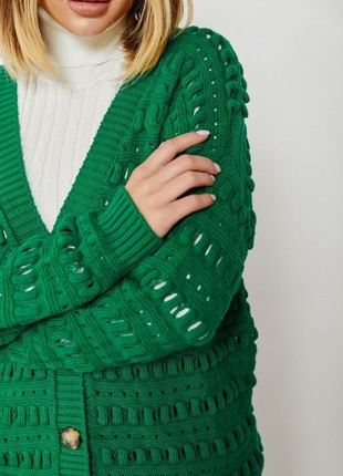 GREEN PATTERNED CARDIGAN GEPUR4 photo