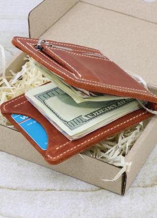 Men's leather bifold wallet with money clip5 photo