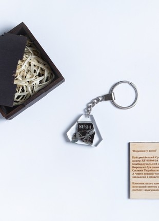Keyring with a piece of taken down russian su-34 aircraft5 photo