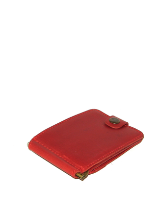 Money clip DNK Leather with small pocket red5 photo
